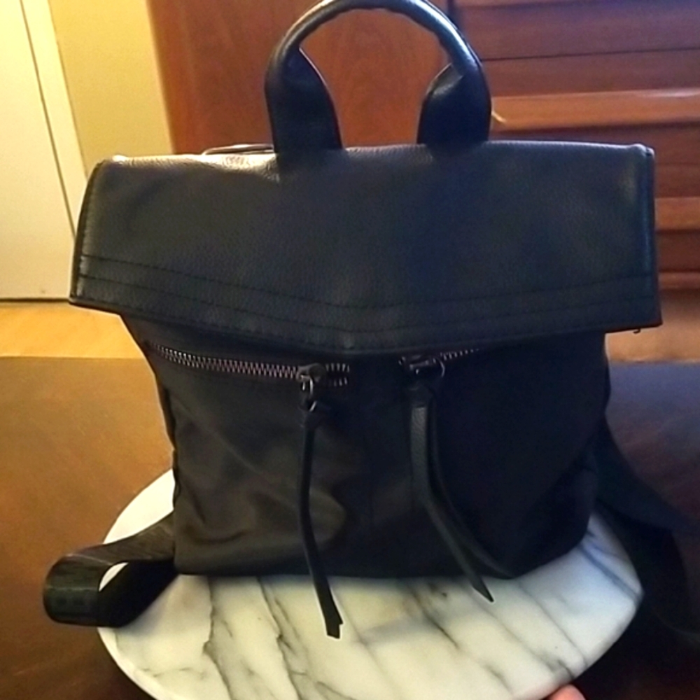 Botkier New York Mini Trigger Black Backpack with Logo Straps